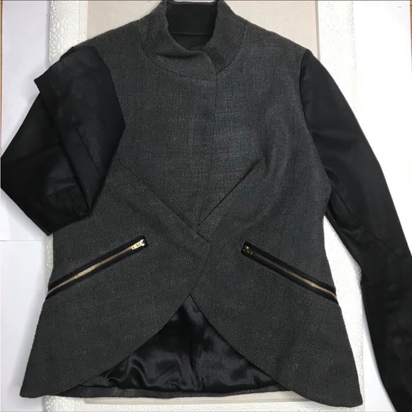Gray and black snap front jacket zipper pockets - Picture 8 of 13